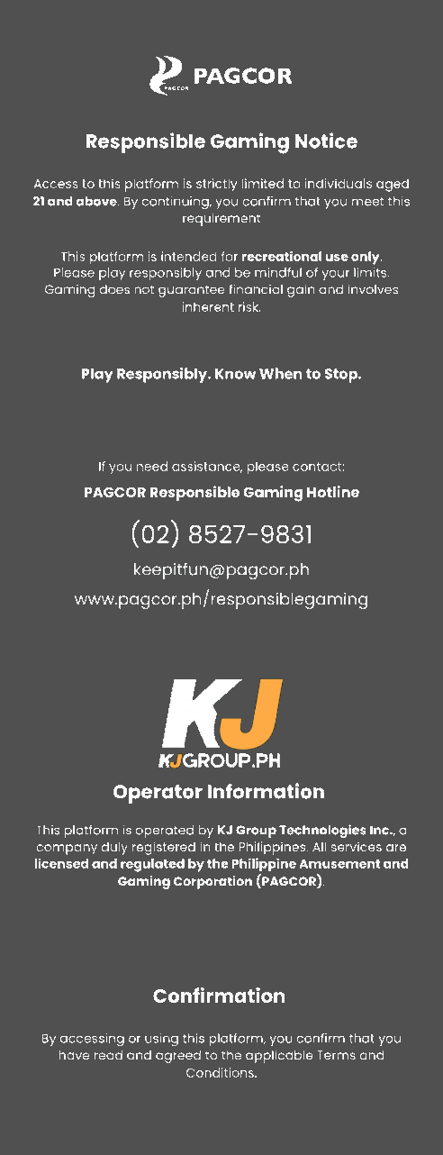 Responsible gaming notice